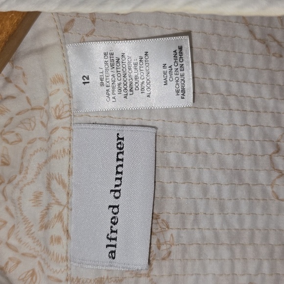 Alfred Dunner Lightweight Beachy Tan And White Jacket Womens Size 12 - Picture 2 of 12